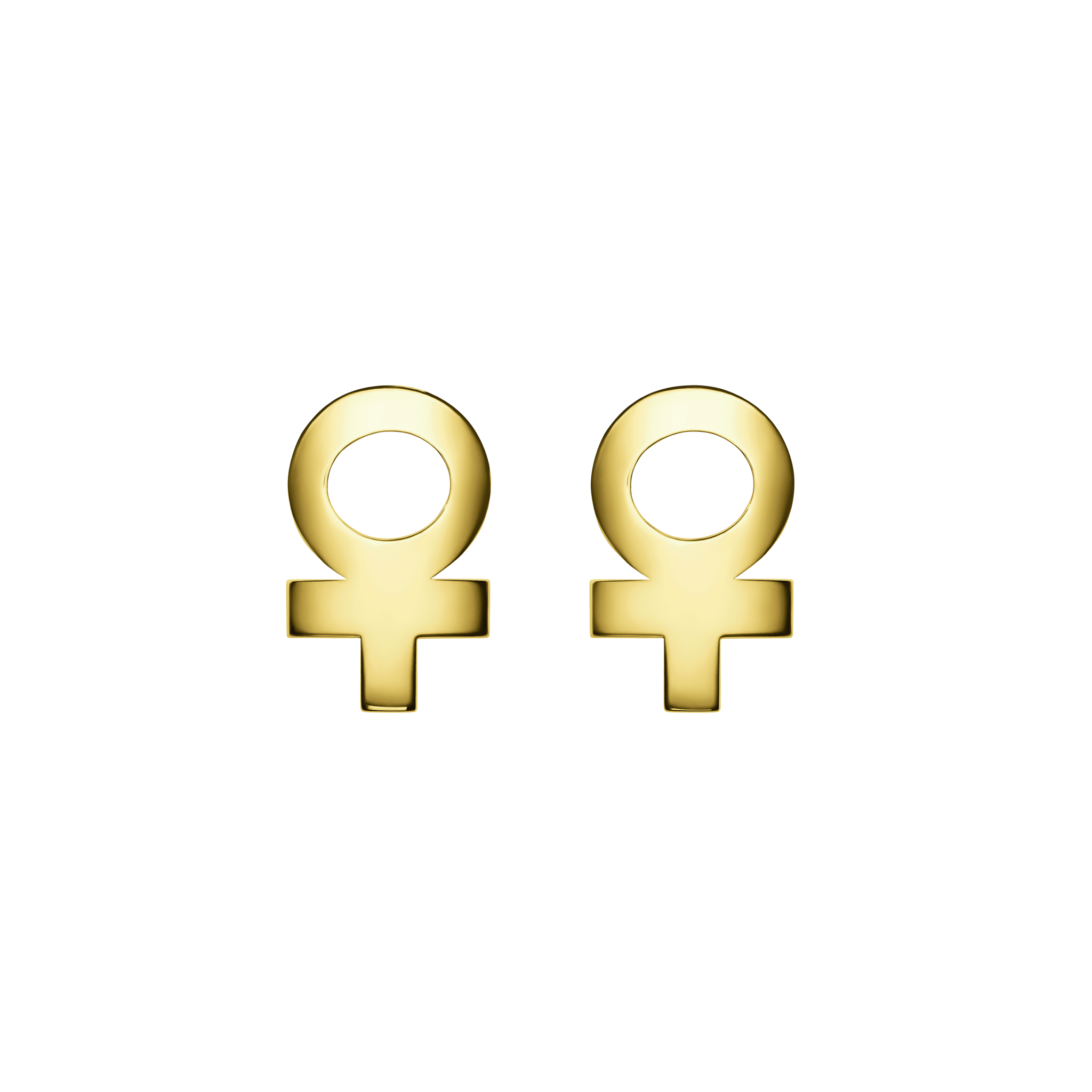 A detail of ♀ Studs Earring in Yellow Gold